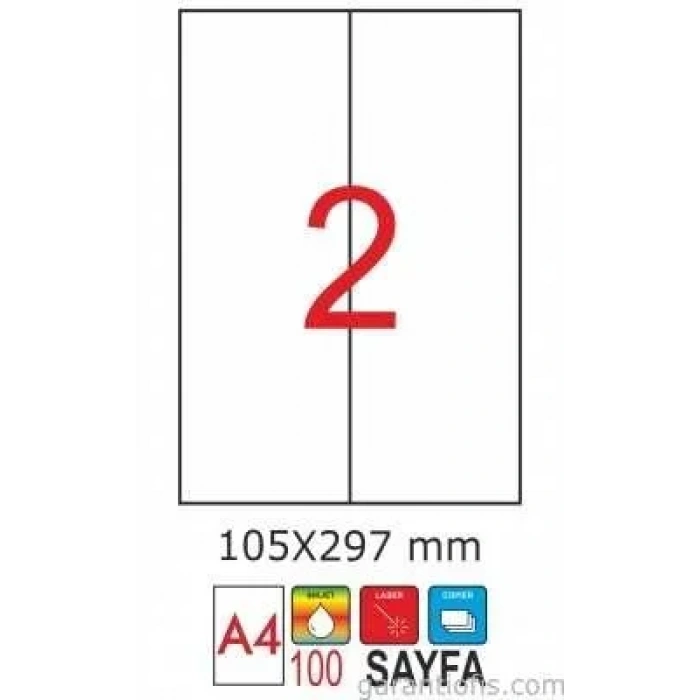 GoldMoon 2065 Laser A4 Sayfa Etiketi 105x297mm (100 lü Paket)