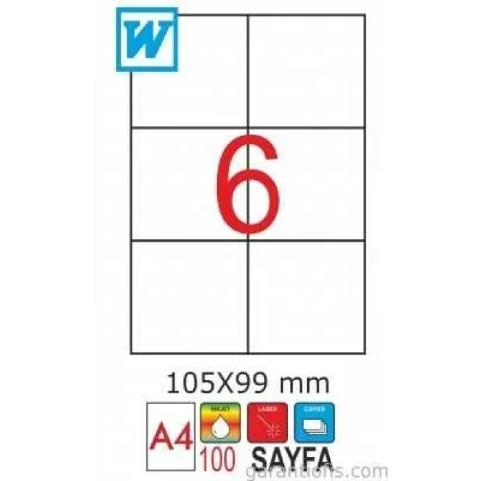 Goldmoon 2068 Laser A4 Sayfa Etiketi 105x99mm (100 Lü Paket)