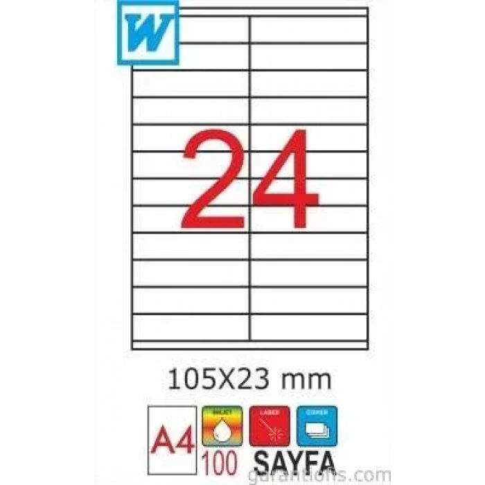 Goldmoon 2076 Laser A4 Sayfa Etiketi 105x23mm (100 Lü Paket)