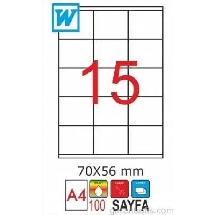 Goldmoon 2079 Laser A4 Sayfa Etiketi 70x56mm (100 Lü Paket)