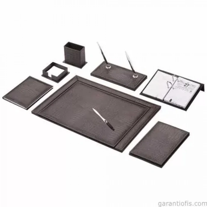 Gülpaş 251 Kahverengi Lüks Çerçeveli Sümen Takımı (krokodil - 9 Parça)