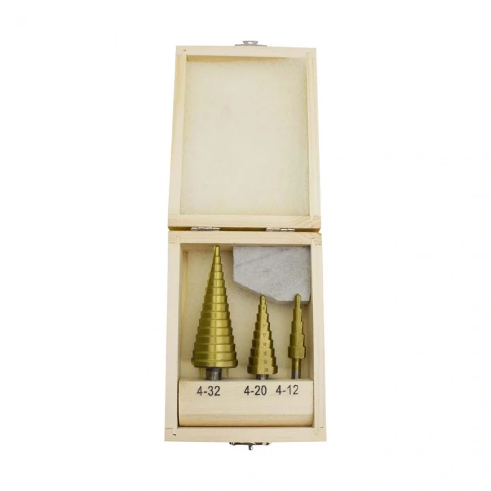 Hainz Köln Kademeli Delme Panç Ahşap Kutulu (3 Parça)