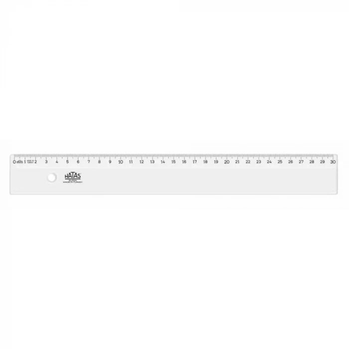 Hatas Geniş Plastik Şeffaf Cetvel 30 cm 0147