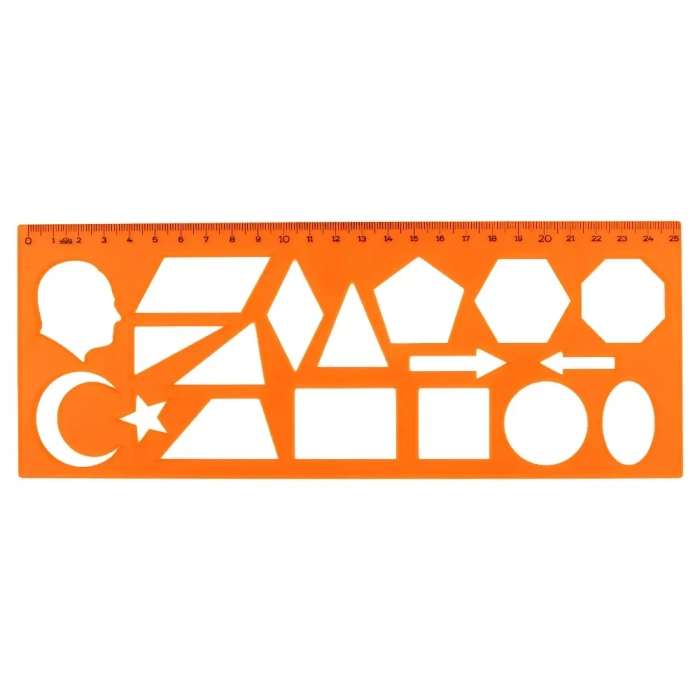 Hatas Geometrik Şekiller Şablonu 25 Cm 02285