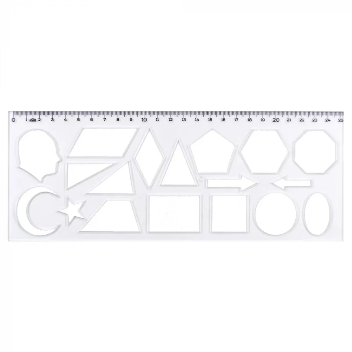 Hatas Geometrik Şekiller Şablonu 25 Cm 02285