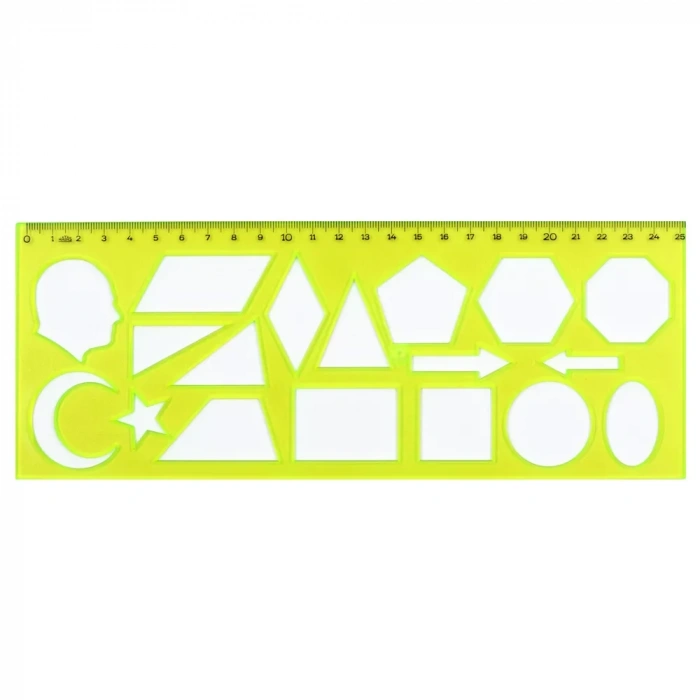 Hatas Geometrik Şekiller Şablonu 25 Cm 02285