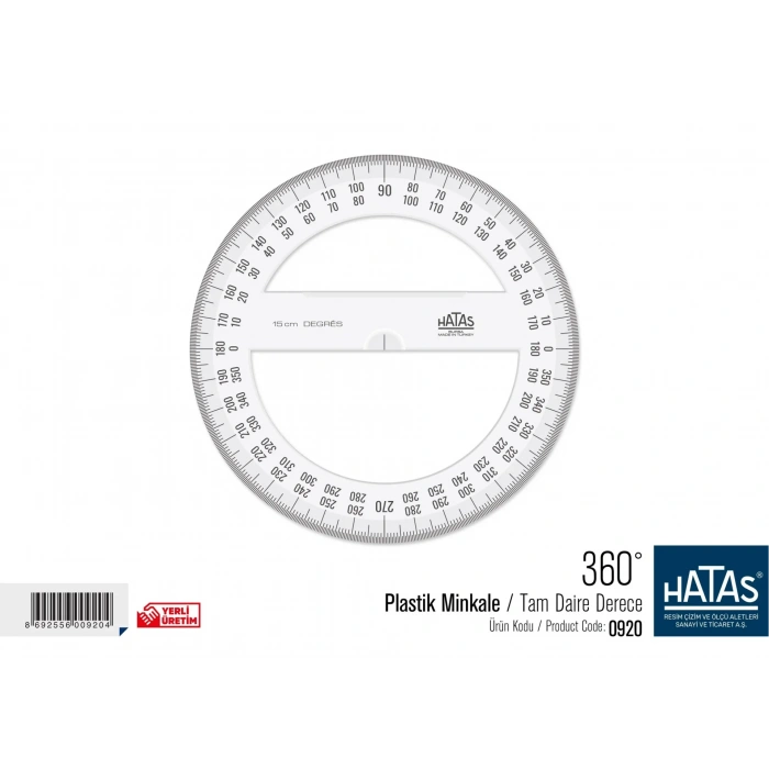 Hatas Minkale Tam Daire İletki Şeffaf 360° 15cm