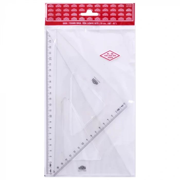 Hatas Teknik Okul Öğrenci Gönye Seti 26/60-45 0806