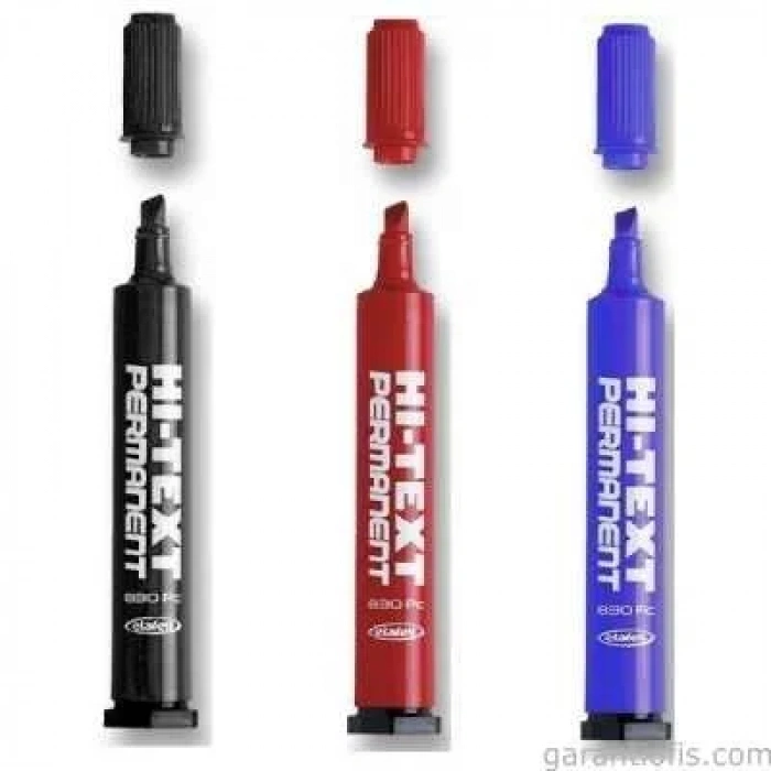 Hı-Text 830 PC Kesik Uçlu Kırmızı Koli Kalemi