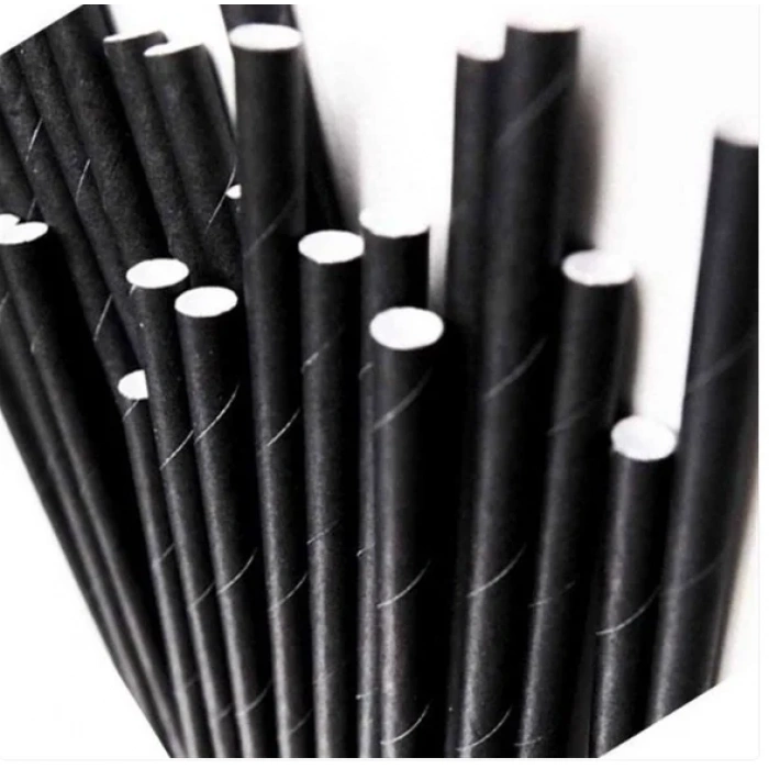 Hijyenik Kağıt Pipet Siyah ( 100 Adet )