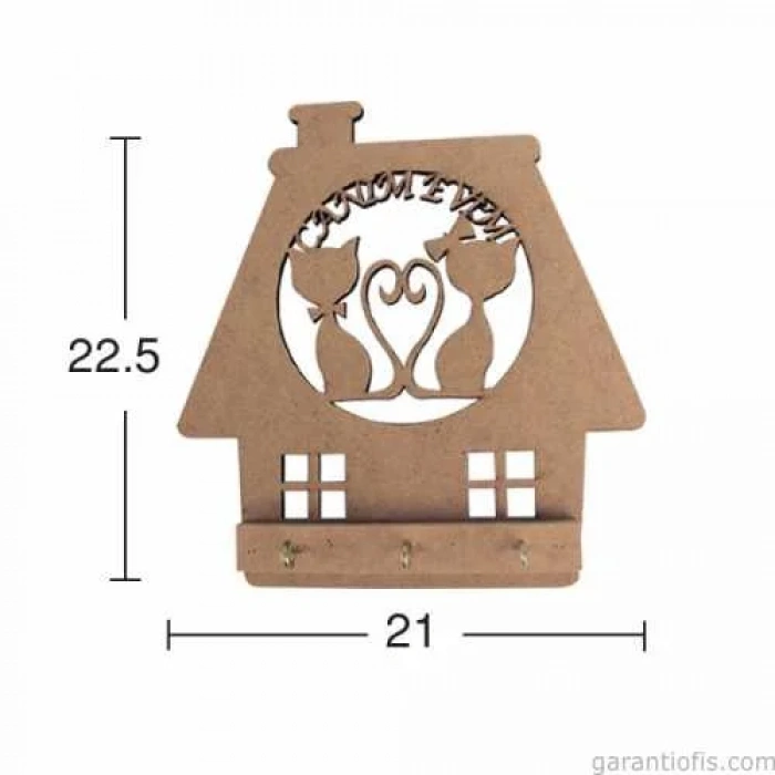 Hobi-Art A 031 Boyanabilir Ahşap Anahtarlık Kutusu Obje