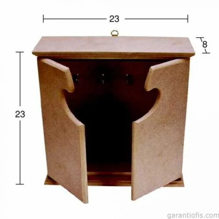 Hobi-Art Boyanabilir Ahşap Anahtarlık Kutusu Obje A 026