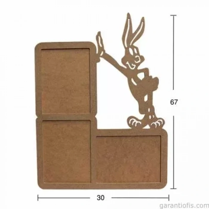 Hobi-Art ÇER 91 Bugs Bunny Tasarımlı Ahşap Resim Çerçevesi