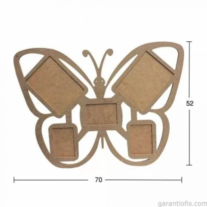 Hobi-art Çer 94 Kelebek Şeklide Ahşap Resim Çerçevesi