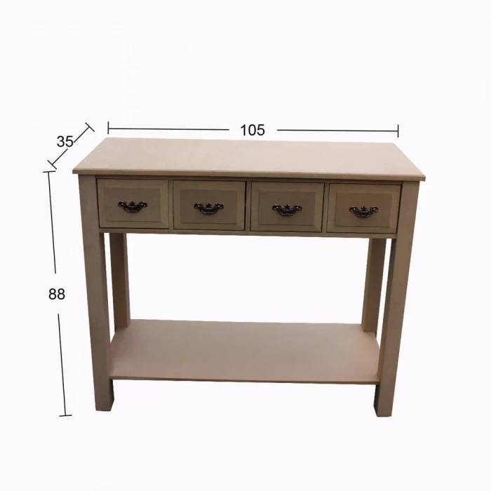 Hobi-Art D 62 Boyanabilir Dört Çekmeceli Vintage Konsol