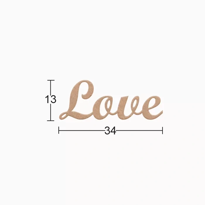 Hobi-Art DS 120 Boyanabilir Ahşap Love Yazılı Duvar Süsü