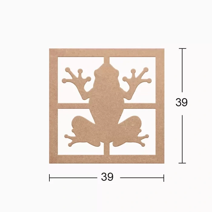 Hobi-art Ds 26 Boyanabilir  Kurbağ Desenli Ahşap Duvar Süsü