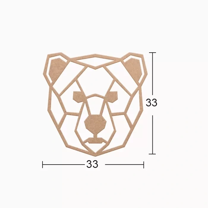 Hobi-art Ds 58 Boyanabilir Ahşap Ayı Desenli Duvar Süsü