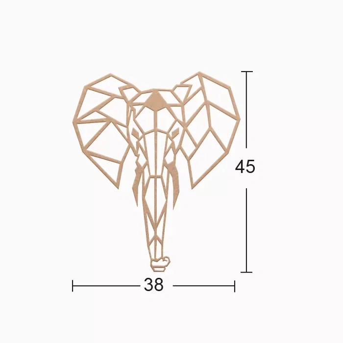 Hobi-Art DS 62 Boyanabilir Ahşap Fil Desenli Duvar Süsü