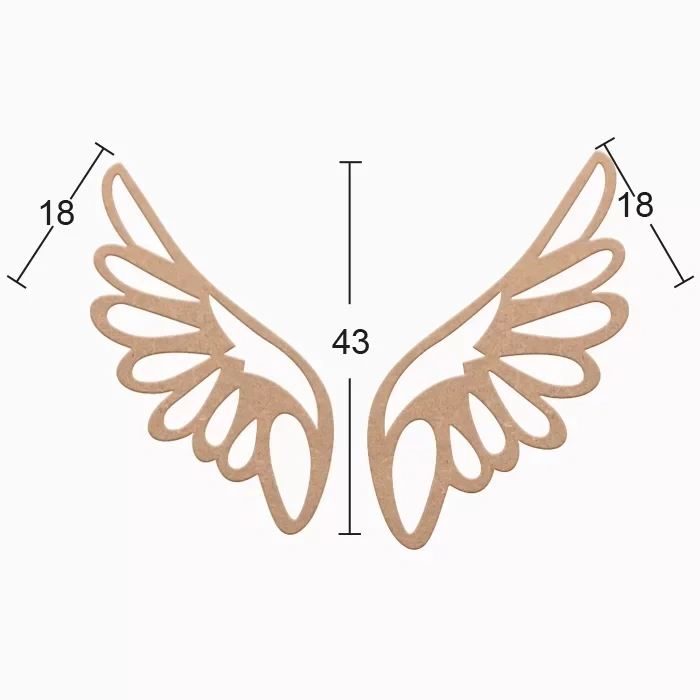 Hobi-Art DS 87 Boyanabilir Ahşap Kanat Desenli Duvar Süsü