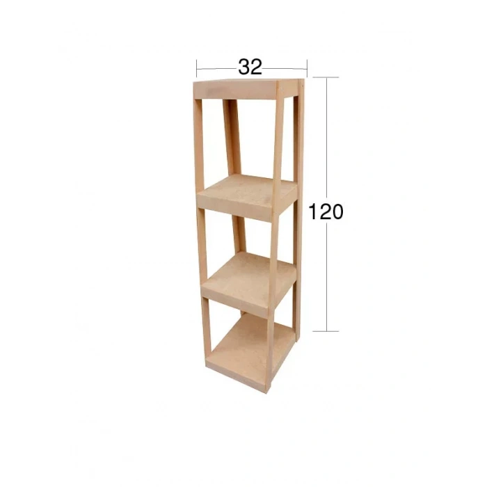 Hobi-Art F 732 Boyanabilir Ahşap 4 Katlı Demonte Raf