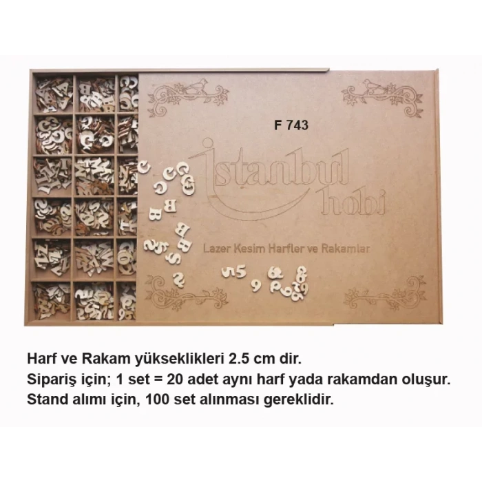 Hobi-art F 743 Dekoratif Ahşap 2,5 Cm Harf