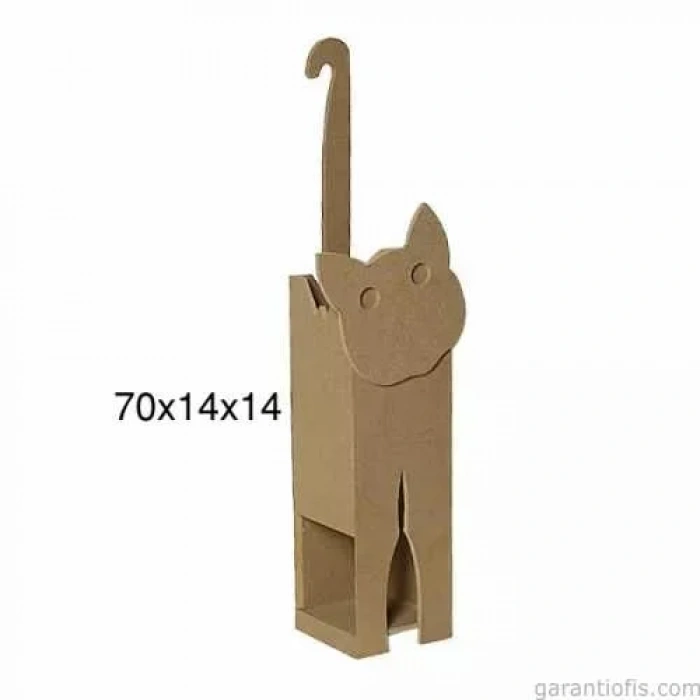 Hobi-art F 808 Dekoratif Kedi Figürlü Ahşap Poşetlik