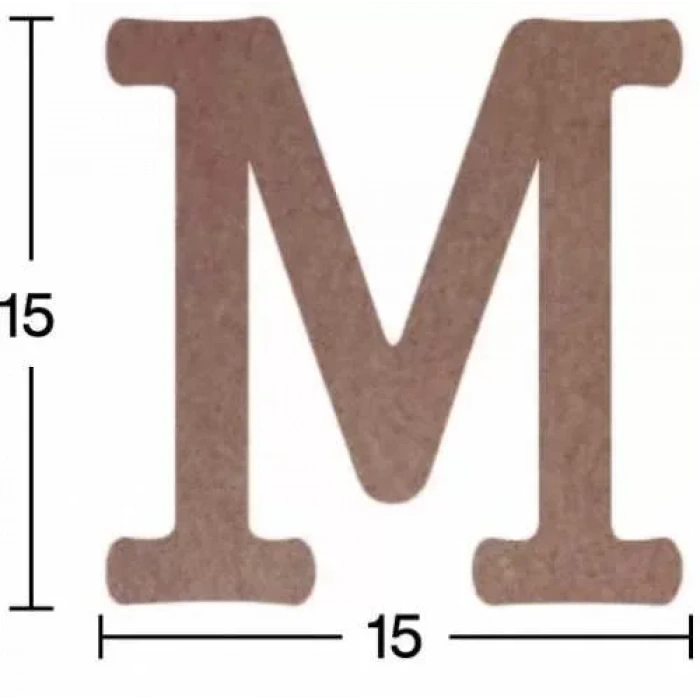 Hobi-art H 16 Ayakta Durabilen Ahşap M Harfi (18 Mm Kalınlık)