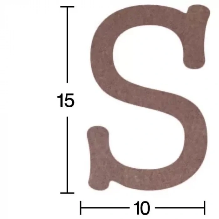 Hobi-art H 22 Ayakta Durabilen Ahşap S Harfi (18 Mm Kalınlık)