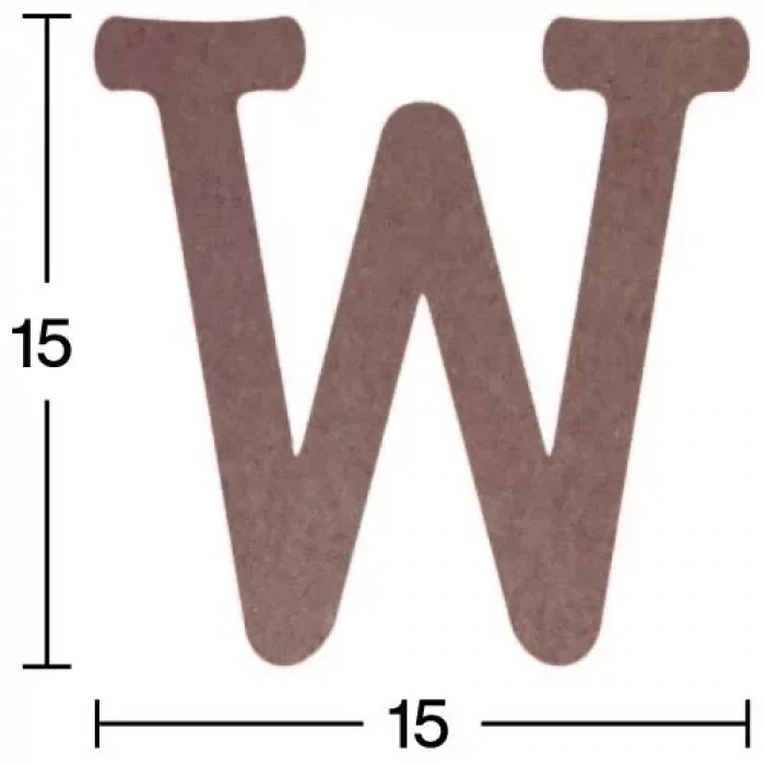 Hobi-art H 30 Ayakta Durabilen Ahşap W Harfi (18 Mm Kalınlık)