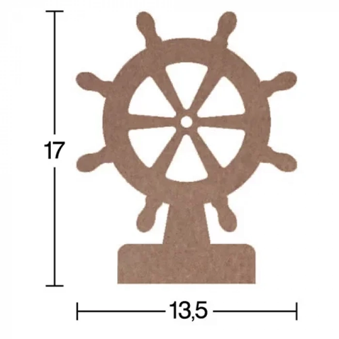 Hobi-art H 48 Ayakta Durabilen Ahşap Gemi Dümeni (18 Mm Kalınlık)