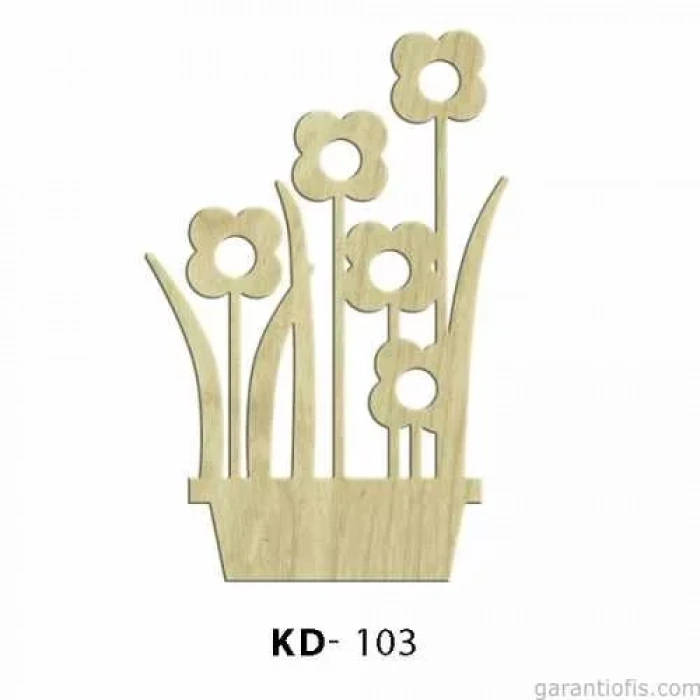 Hobi-art Kd 103 - Saksı Ve Çiçekli Dekoratif Mini Figür Ahşap Süs Objeler