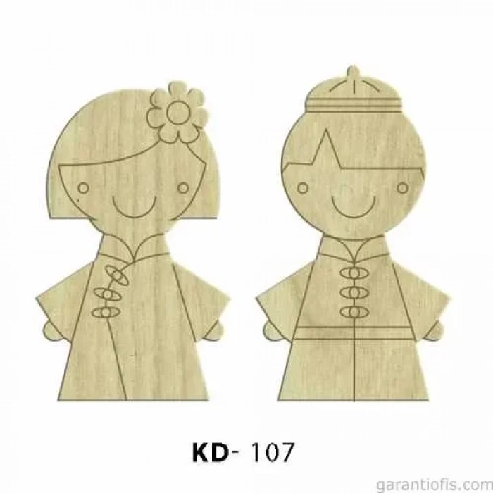 Hobi-Art KD 107 - Erkek ve Kadın Çifti Dekoratif Mini Figür Ahşap Süs Objeler