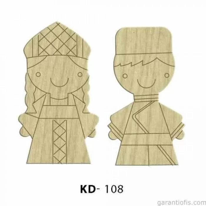 Hobi-Art KD 108 - Erkek ve Kadın Çifti Dekoratif Mini Figür Ahşap Süs Objeler