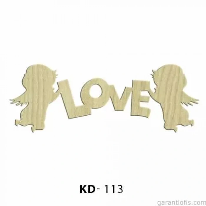 Hobi-Art KD 113 - Love Figürlü Dekoratif Mini Ahşap Obje