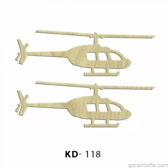 Hobi-art Kd 118 - Helikopter Figürlü Dekoratif Mini Ahşap Obje