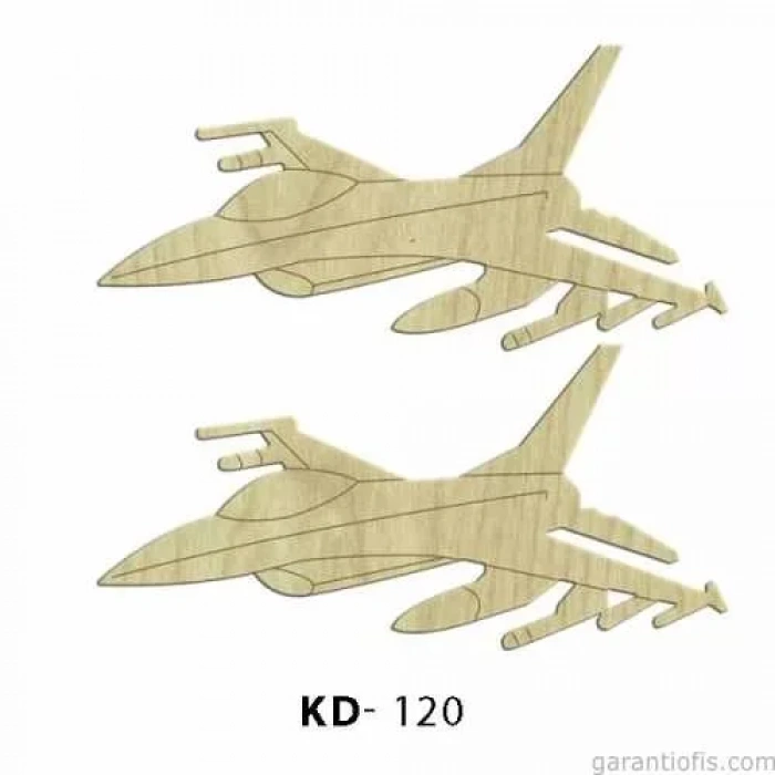 Hobi-Art KD 120 - Uçak Figürlü Dekoratif Mini Ahşap Obje