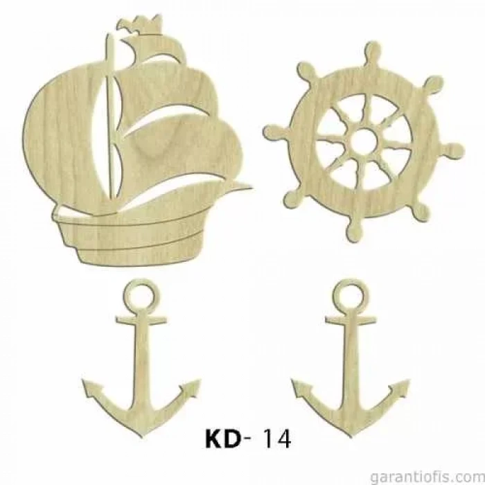 Hobi-Art KD 14 - Denizci Seti Dekoratif Mini Ahşap Obje