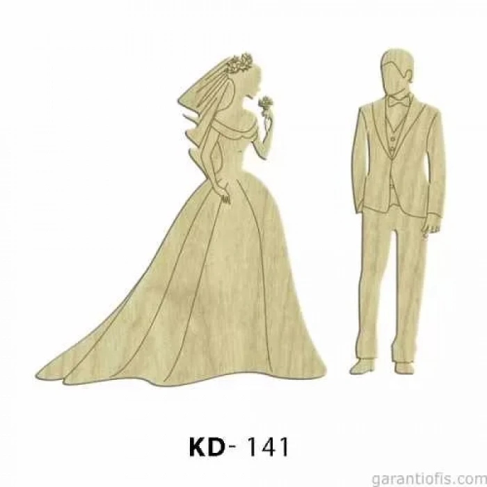 Hobi-art Kd 141 - Gelin Ve Damat Figürlü Mini Ahşap Obje