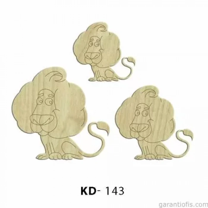 Hobi-art Kd 143 - Aslan Figürlü Dekoratif Mini Ahşap Obje