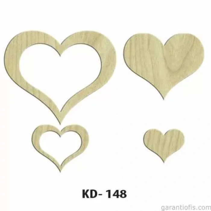Hobi-art Kd 148 - Kalp Figürlü Dekoratif Mini Ahşap Obje