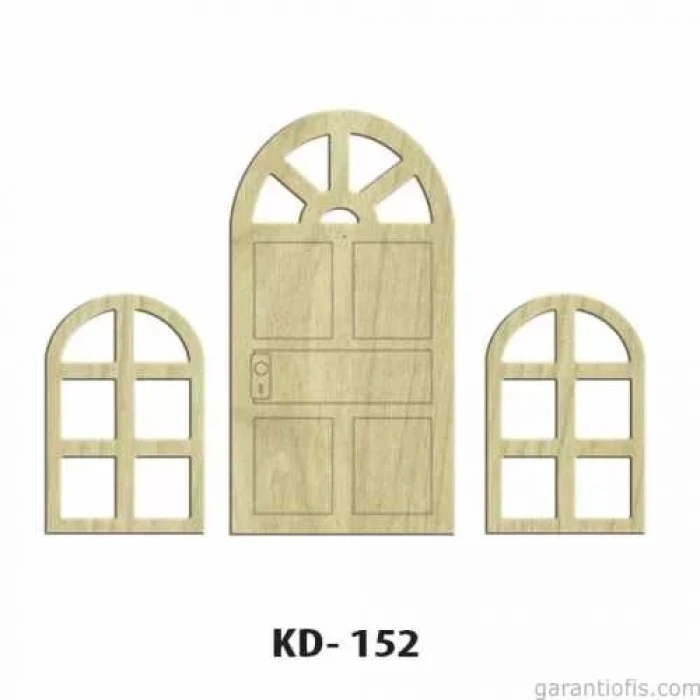 Hobi-art Kd 152 - Kapı Pencere Figürlü Dekoratif Mini Ahşap Obje