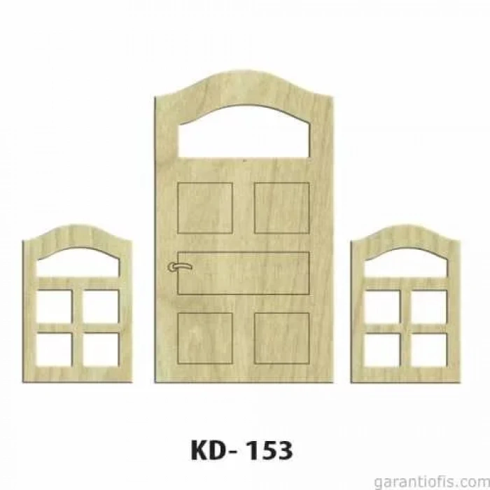 Hobi-art Kd 153 - Kapı Pencere Figürlü Dekoratif Mini Ahşap Obje