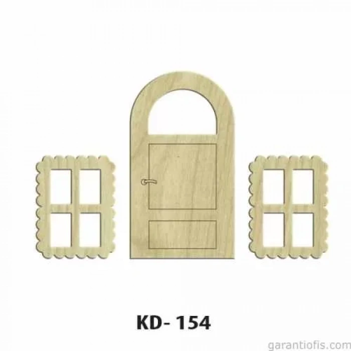 Hobi-art Kd 154 - Kapı Pencere Figürlü Dekoratif Mini Ahşap Obje