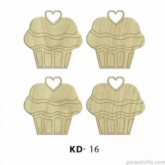 Hobi-Art KD 16 - Kalpli Kekler  Dekoratif Mini Ahşap Obje