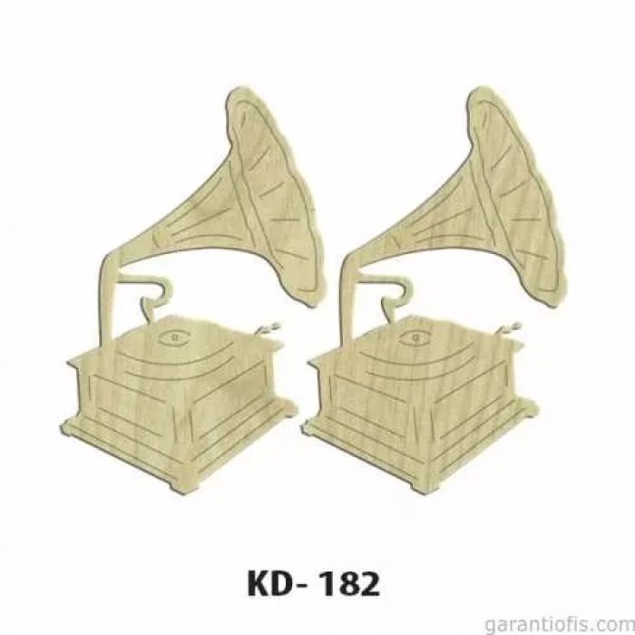 Hobi-art Kd 182 - Gramafon Figürlü Dekoratif Mini Ahşap Obje