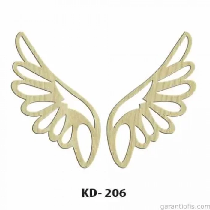 Hobi-art Kd 206 Kanat Şeklinde Dekoratif Mini Ahşap Obje