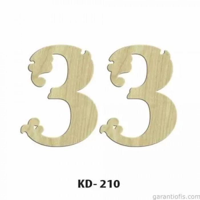 Hobi-art Kd 210 Dekoratif Mini Ahşap Rakamlar (3 Rakamı)