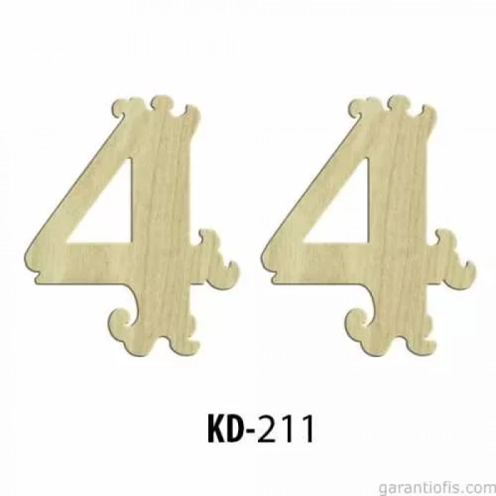 Hobi-art Kd 211 Dekoratif Mini Ahşap Rakamlar (4 Rakamı)