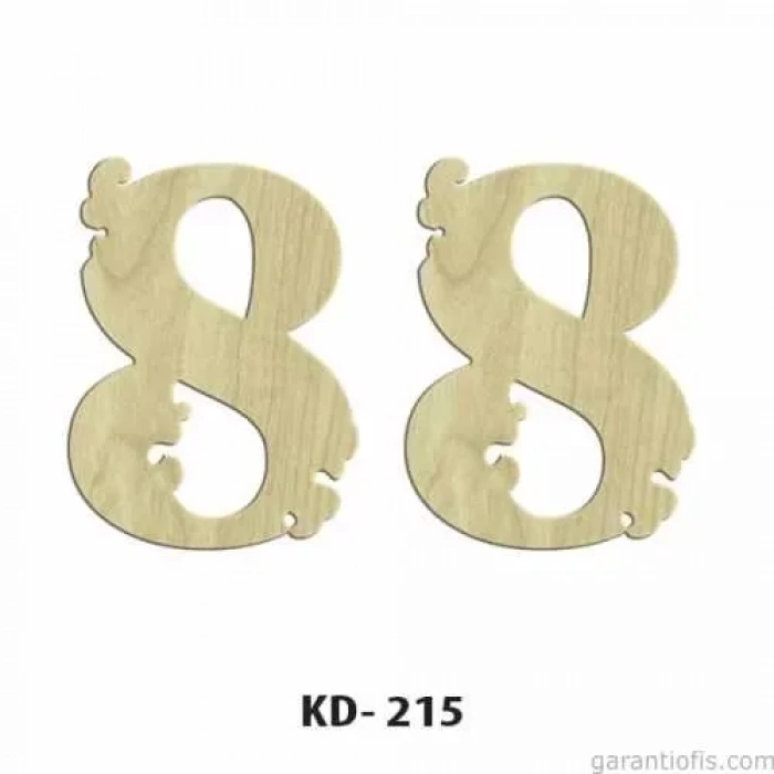 Hobi-art Kd 215 Dekoratif Mini Ahşap Rakamlar (8 Rakamı)